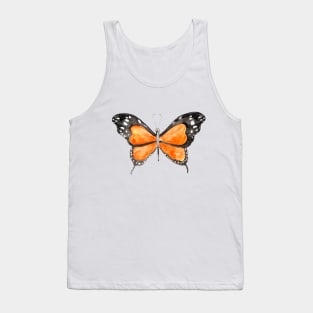 orange and black butterfly watercolor 3 Tank Top